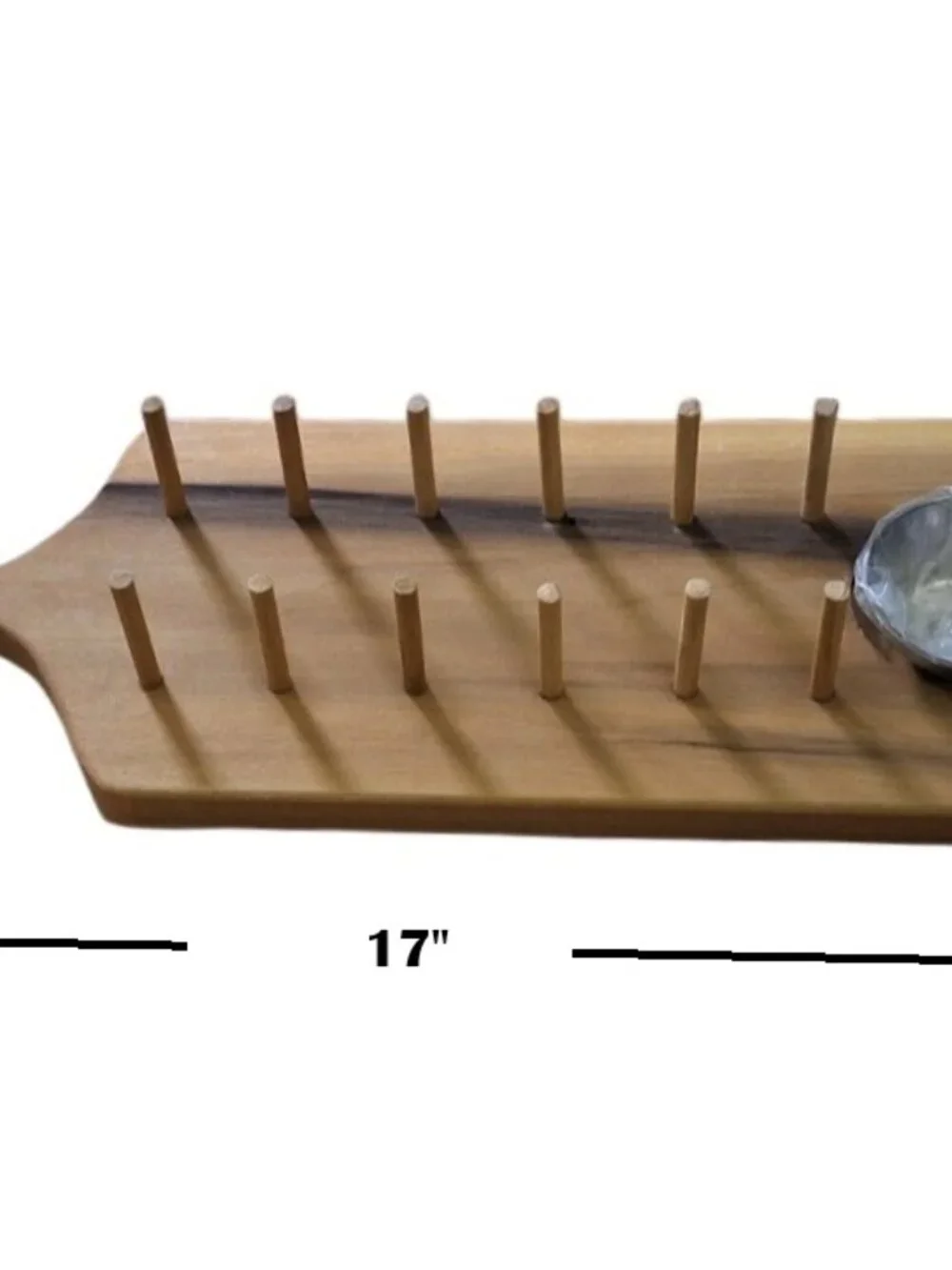 2 Handmade Wood 5 Taco Serving Boards with Sauce Cup NEW